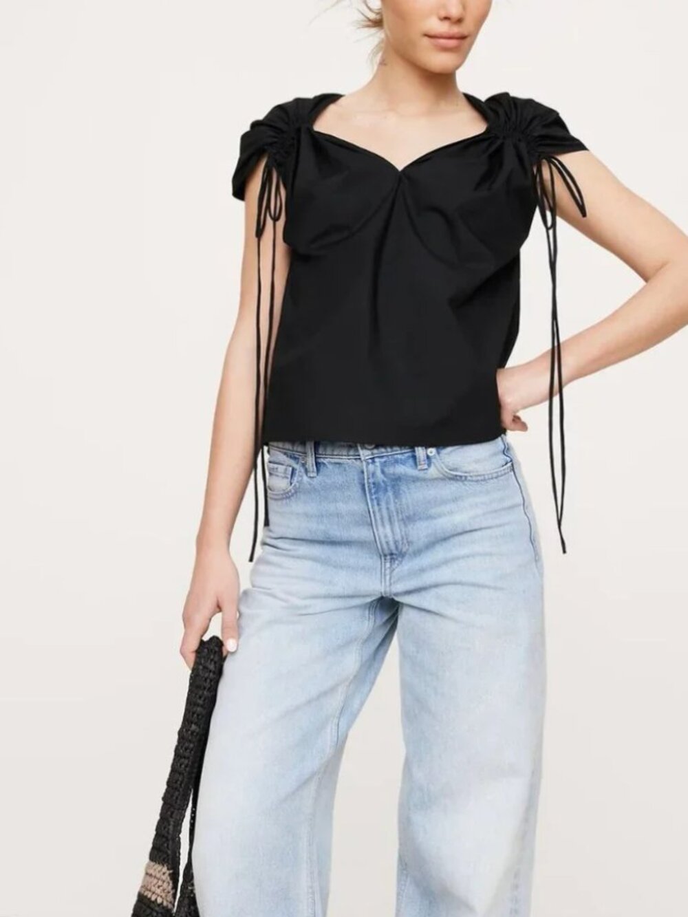 Banana Republic Oversized Cotton Poplin Drawstring Top